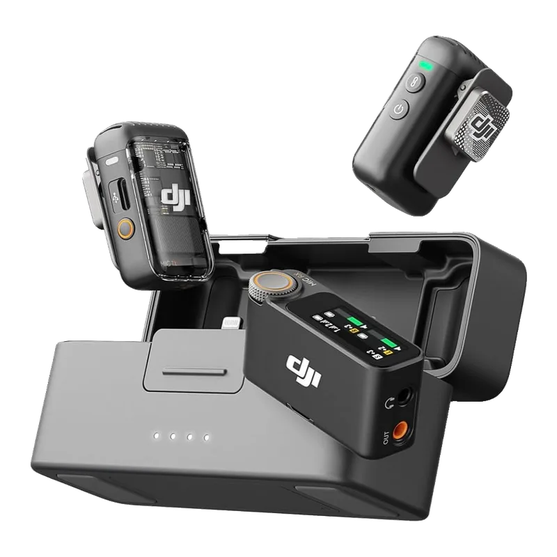 DJI Mic (2 TX + 1 RX + Charging Case), Wireless Lavalier Microphone (VC)